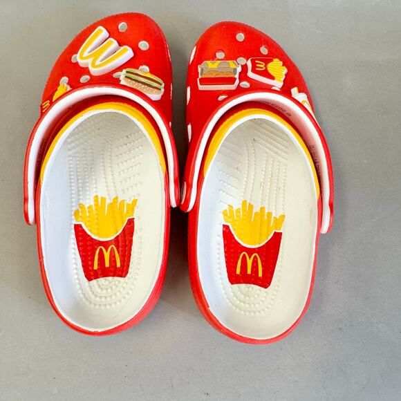 CROCS McDonald's Classic Clog French Fry with jibbitz Women's Size 7 mens size 5 - Picture 7 of 16